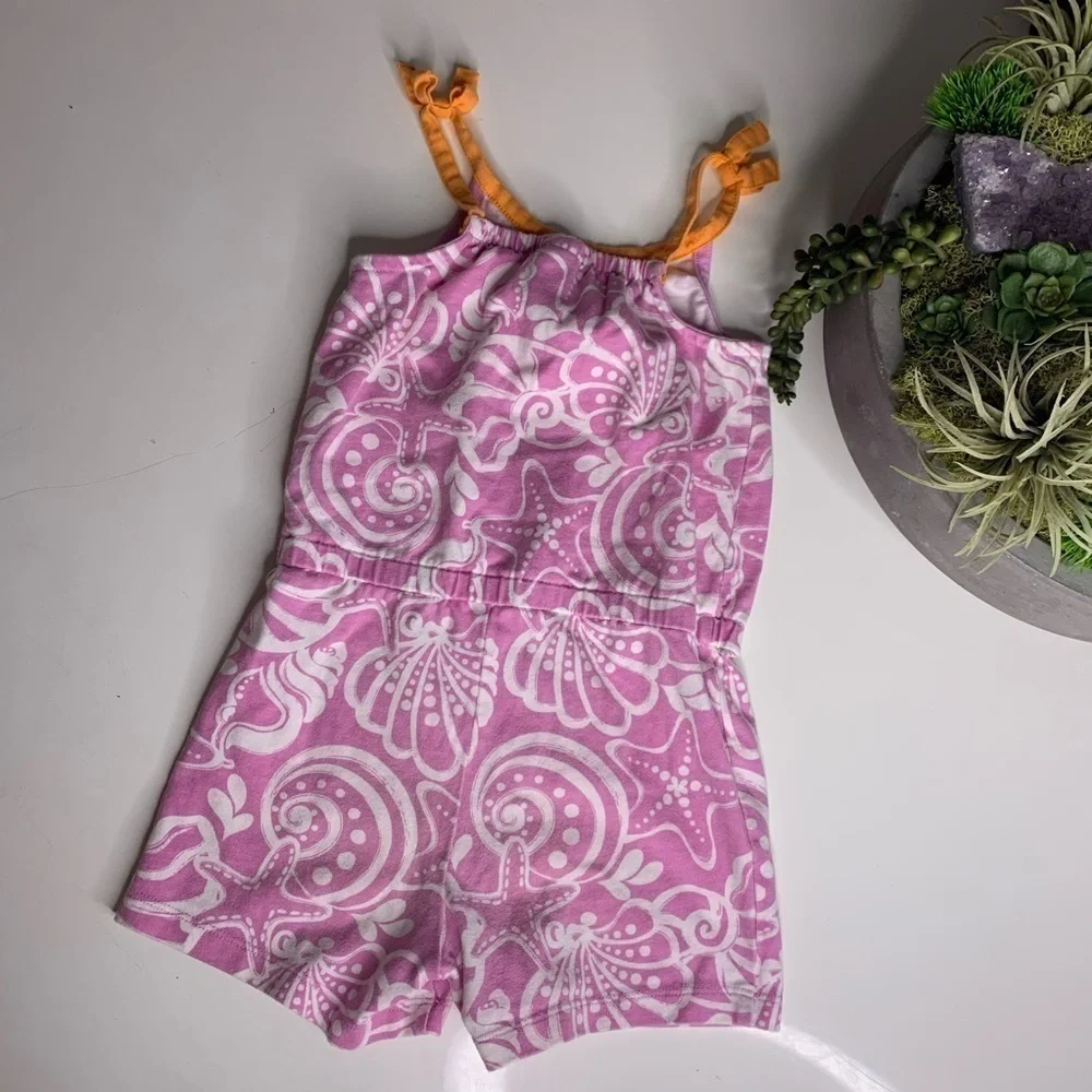 Gymboree Cotton Pink Ocean Mermaid Romper Girl 5 casual clothes